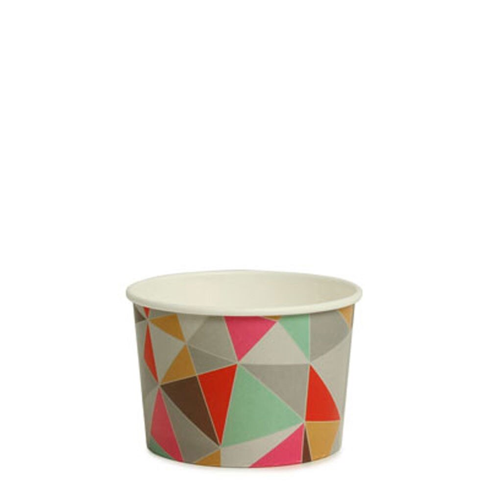 5oz Ice Cream Cups (Polygon Design) x 50 Pack